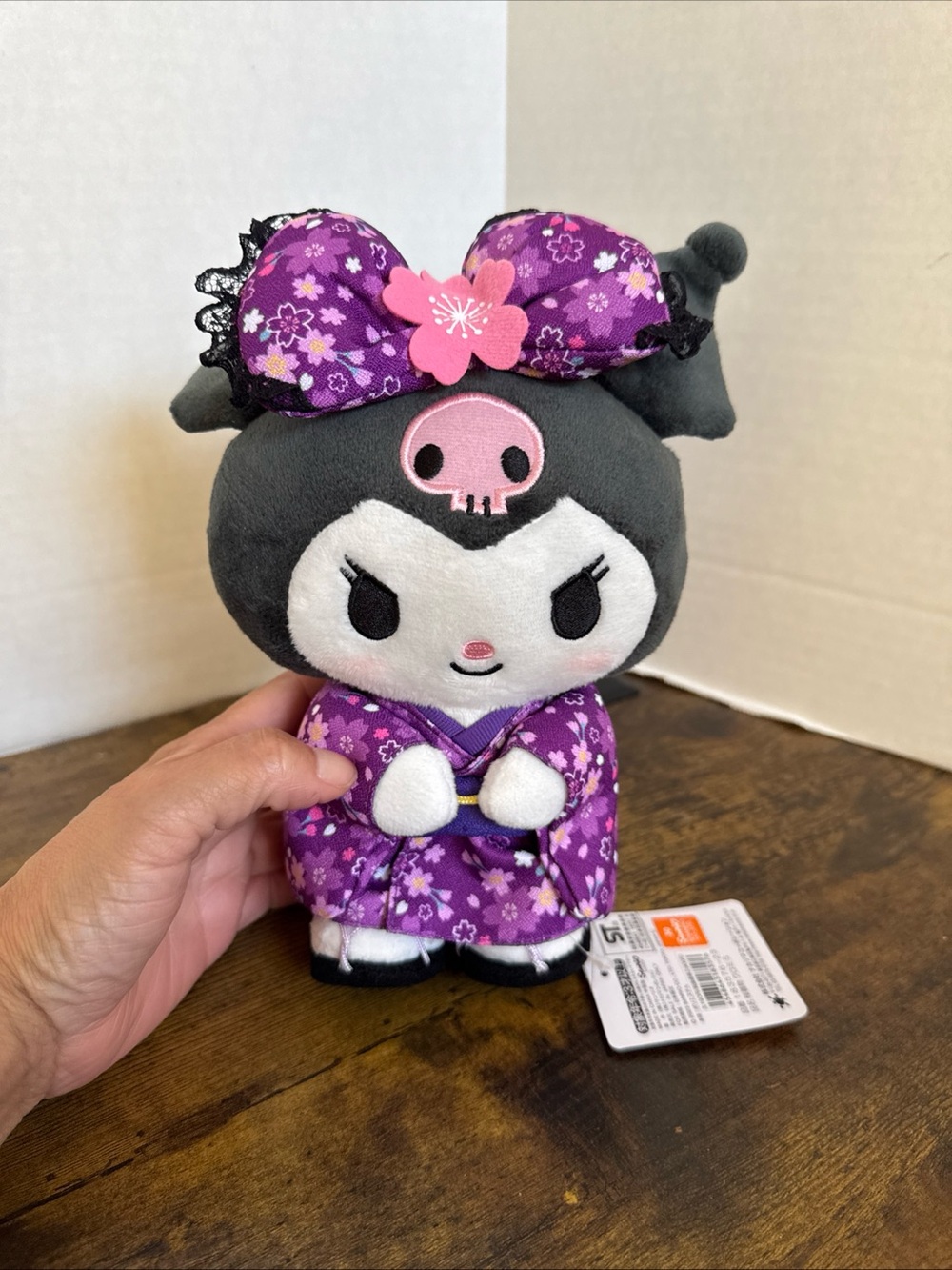 2023 SANRIO KUROMI SAKURA Flower Kimono Plushie 9” NWT Japan Osaka Original